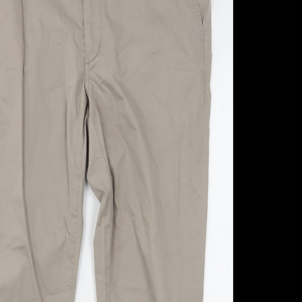 Marks and Spencer Mens Beige  Cotton Trousers  Size 38 L30 in Regular