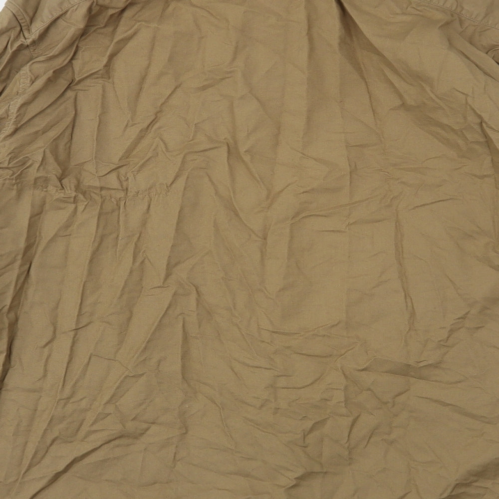 Marks and Spencer Mens Beige  Cotton  Button-Up Size 3XL Collared