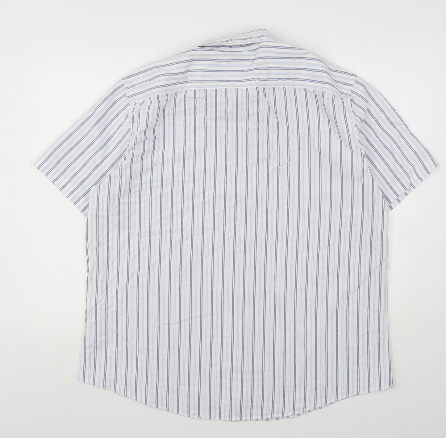 Dunnes Stores Mens Multicoloured Striped Cotton  Button-Up Size 2XL Collared