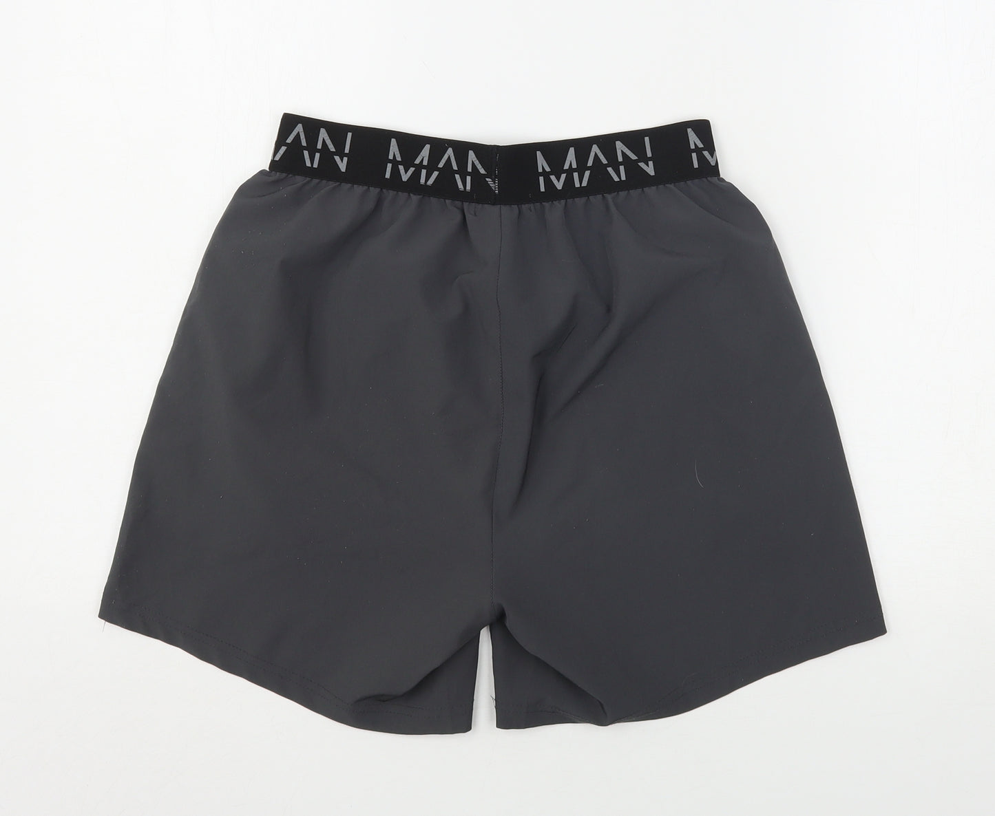 BoohooMAN Mens Grey  Polyester Athletic Shorts Size S L6 in Regular