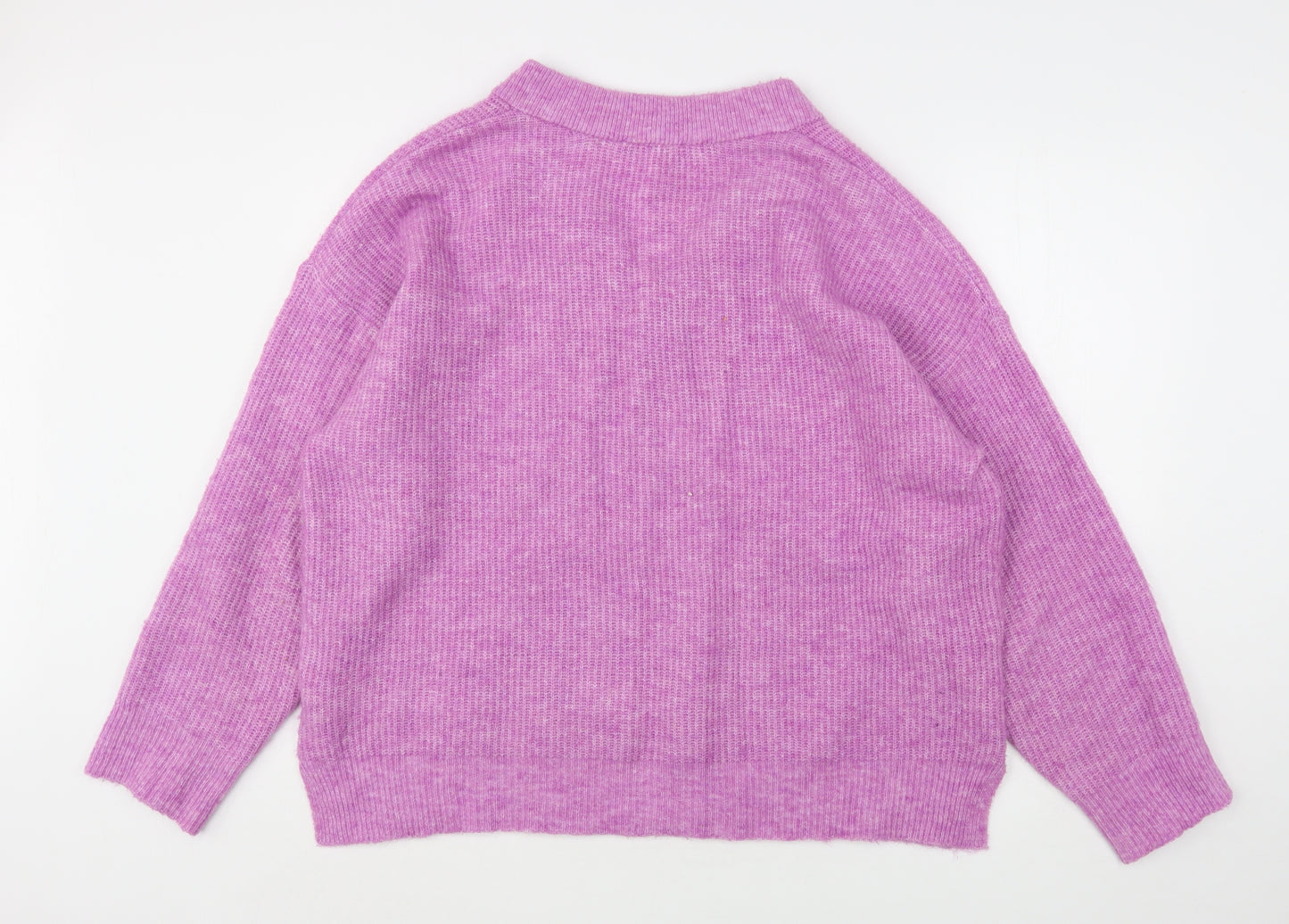 Marks and Spencer Womens Purple V-Neck  Polyester Pullover Jumper Size XL