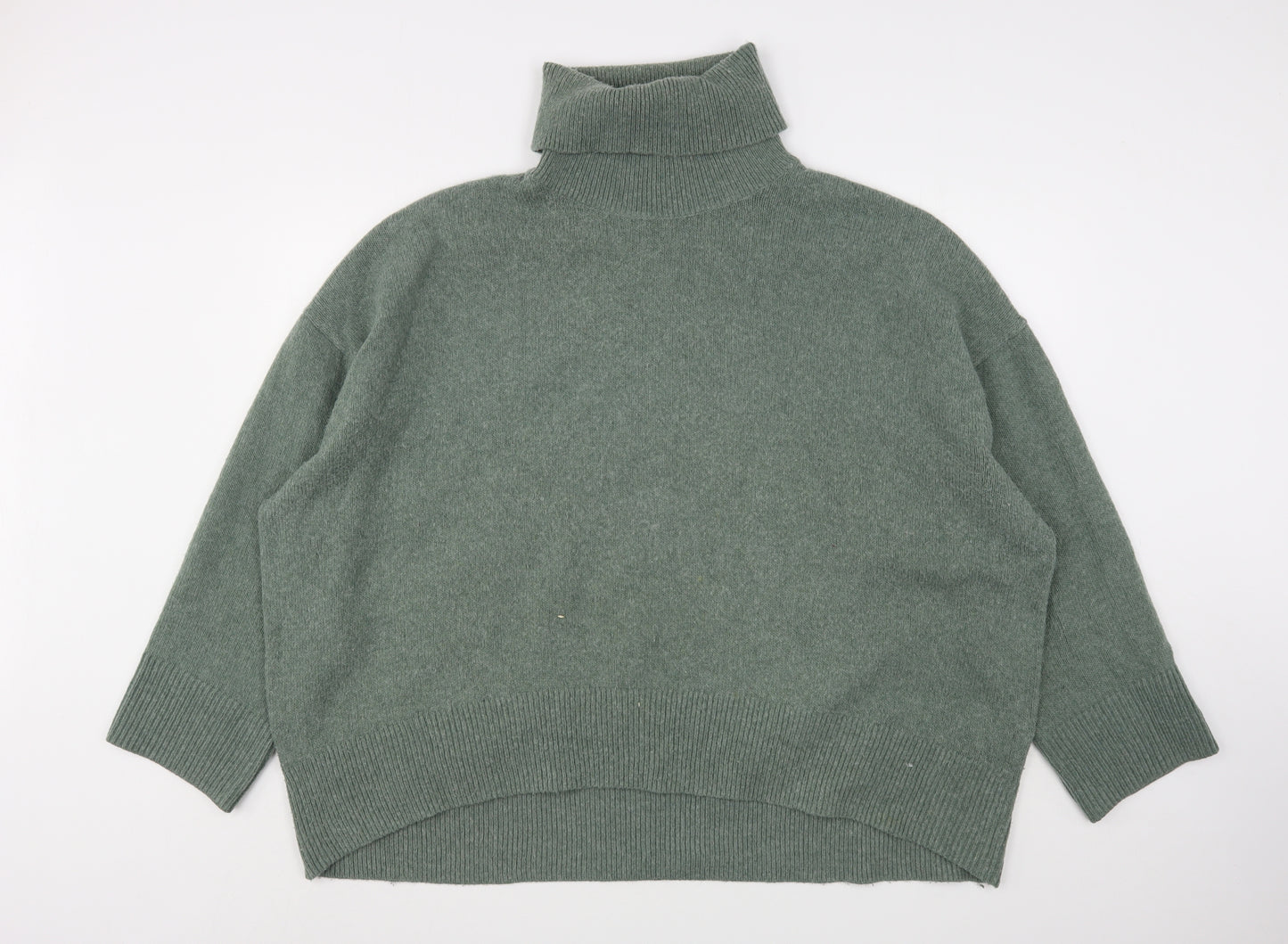 H&M Womens Green Roll Neck  Polyester Pullover Jumper Size XL