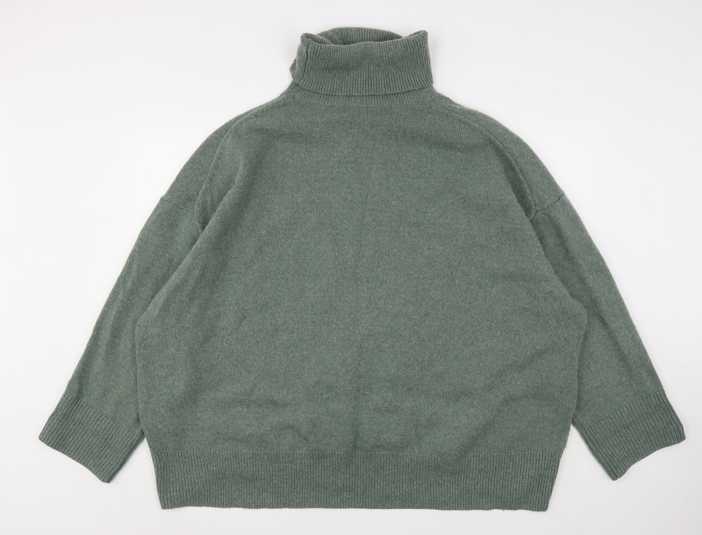 H&M Womens Green Roll Neck  Polyester Pullover Jumper Size XL