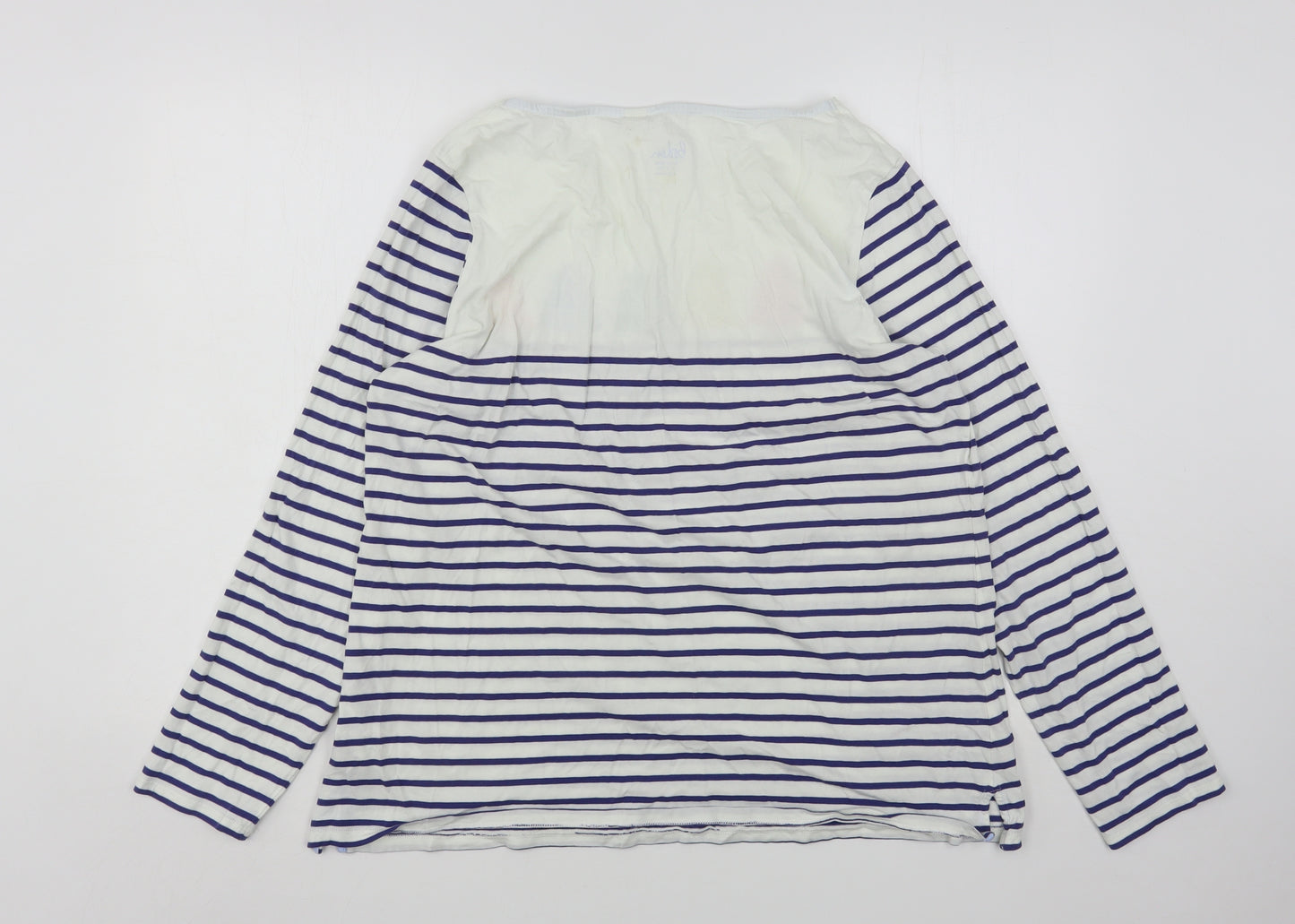 Boden Womens Multicoloured Round Neck Striped Cotton Pullover Jumper Size 20