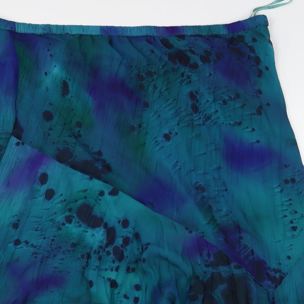 Alain Weiz Womens Multicoloured Geometric Polyester A-Line Skirt Size 26