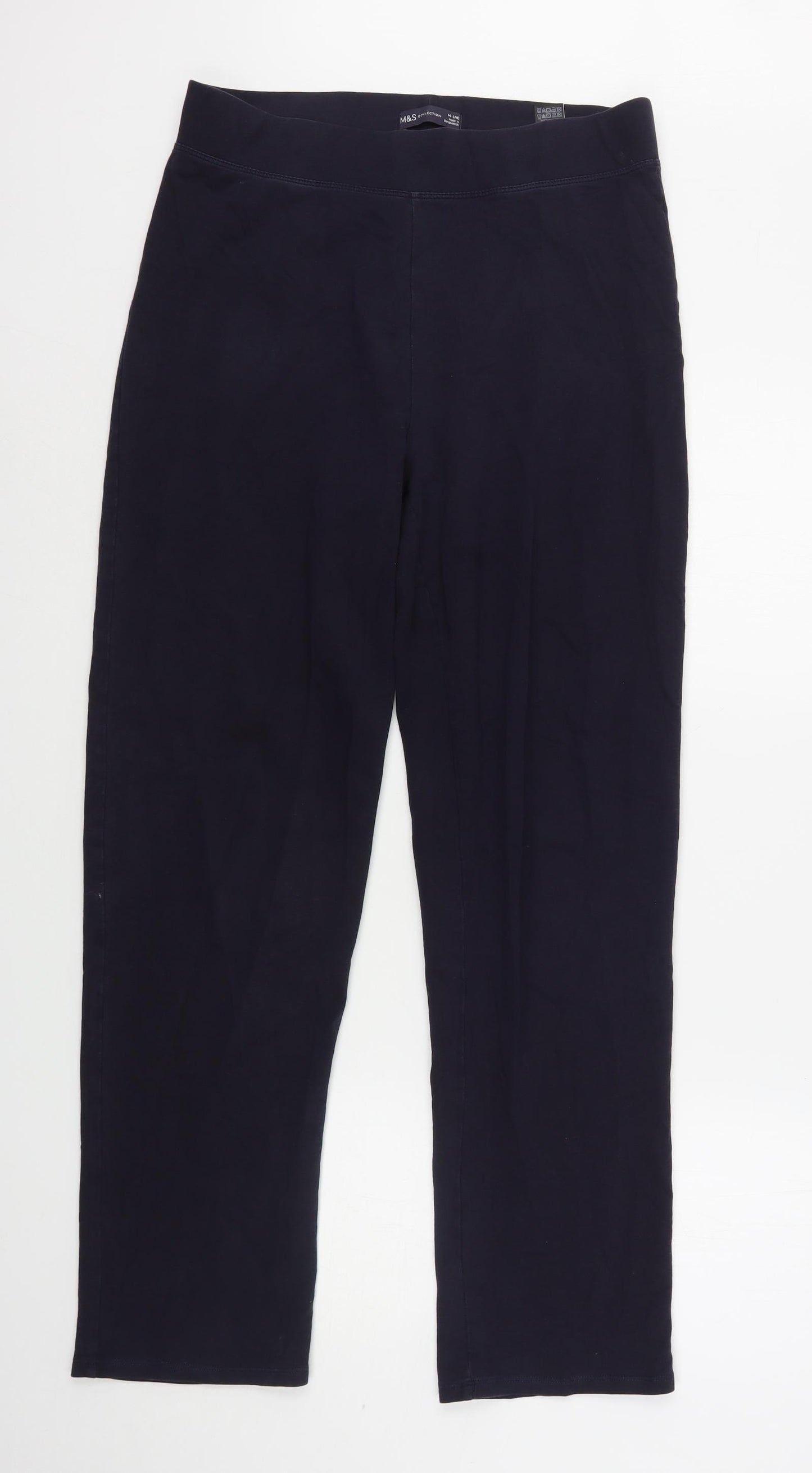 Marks and Spencer Womens Blue  Cotton Jogger Leggings Size 14 L30 in