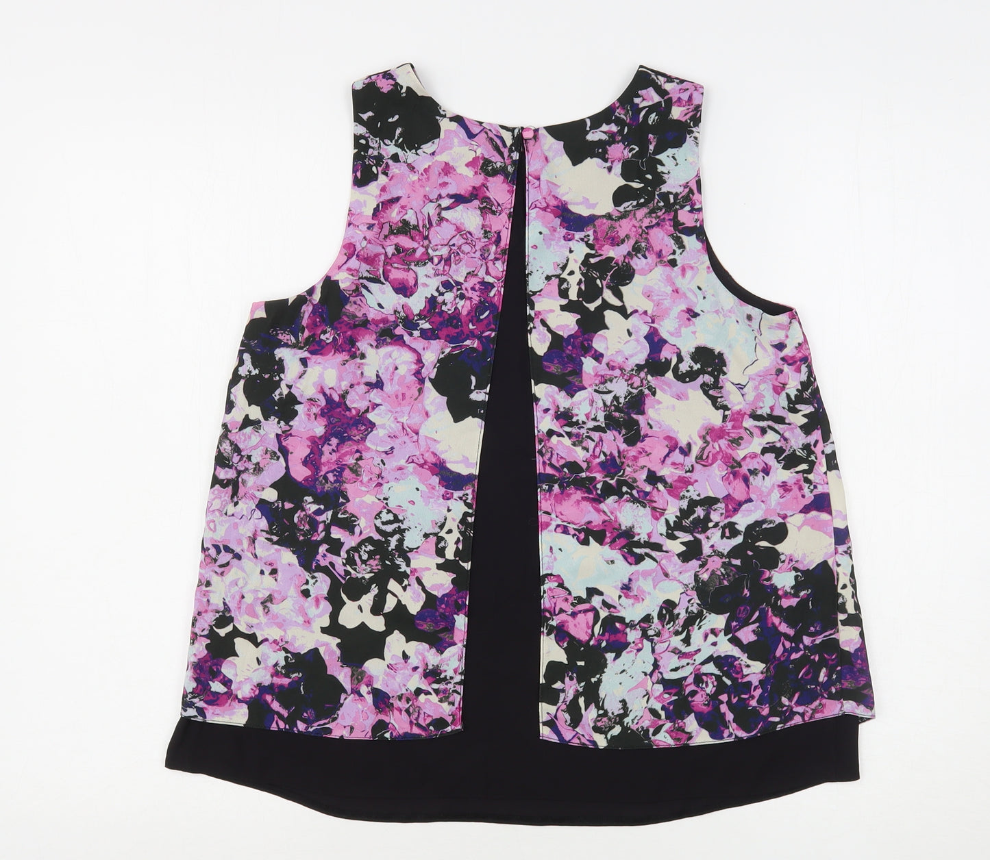 Dorothy Perkins Womens Multicoloured Floral Polyester Basic Blouse Size 8 Round Neck