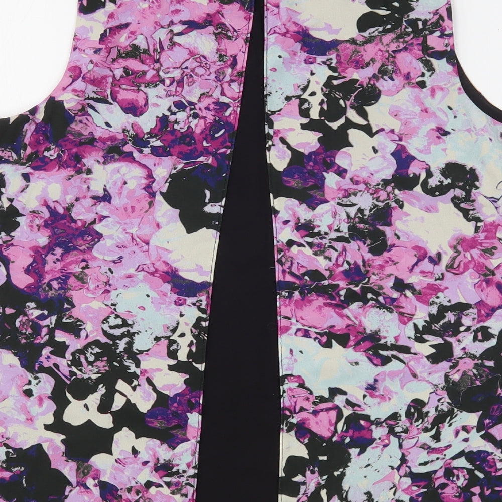 Dorothy Perkins Womens Multicoloured Floral Polyester Basic Blouse Size 8 Round Neck