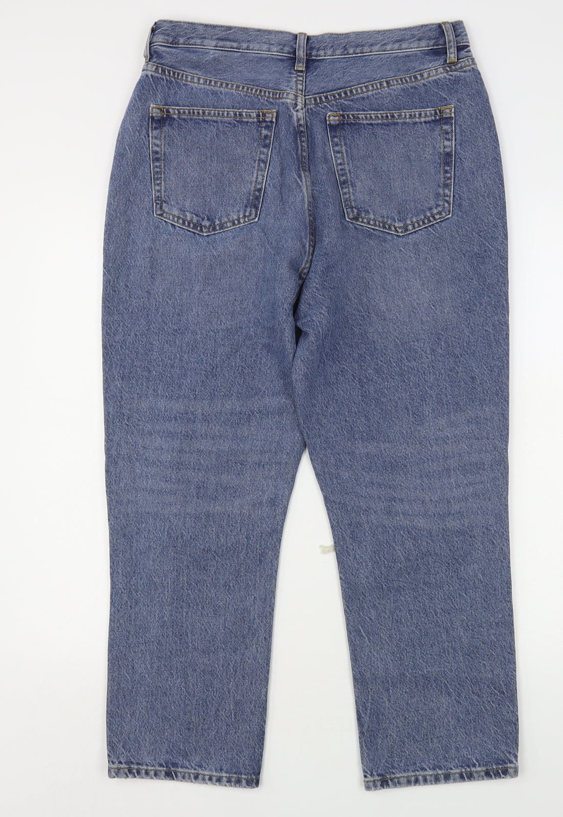 NEXT Womens Blue  Cotton Straight Jeans Size 14 L25 in Regular
