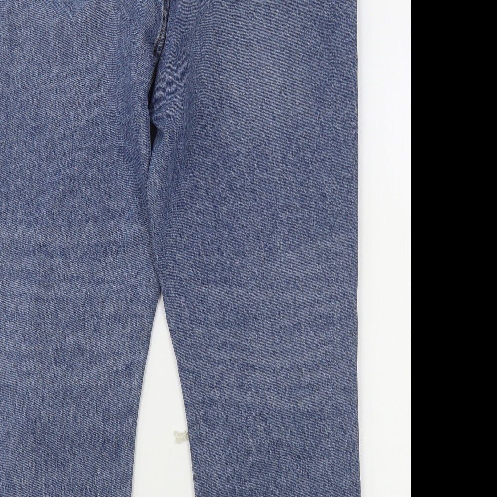 NEXT Womens Blue  Cotton Straight Jeans Size 14 L25 in Regular