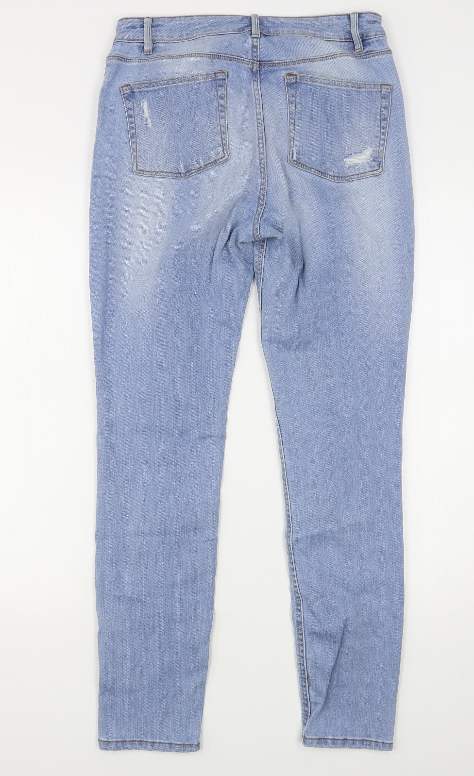 NEXT Womens Blue  Cotton Skinny Jeans Size 12 L28 in Regular