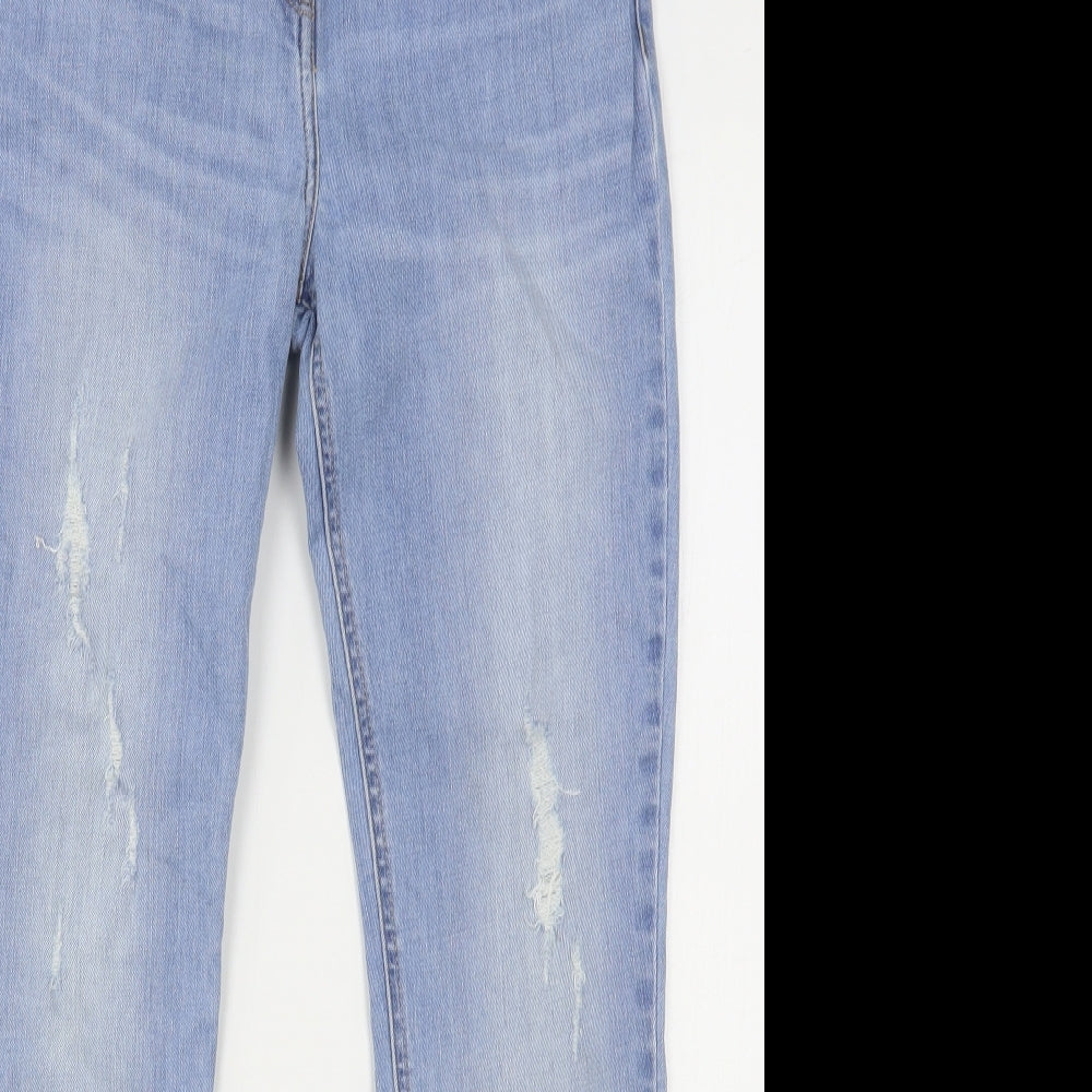 NEXT Womens Blue  Cotton Skinny Jeans Size 12 L28 in Regular