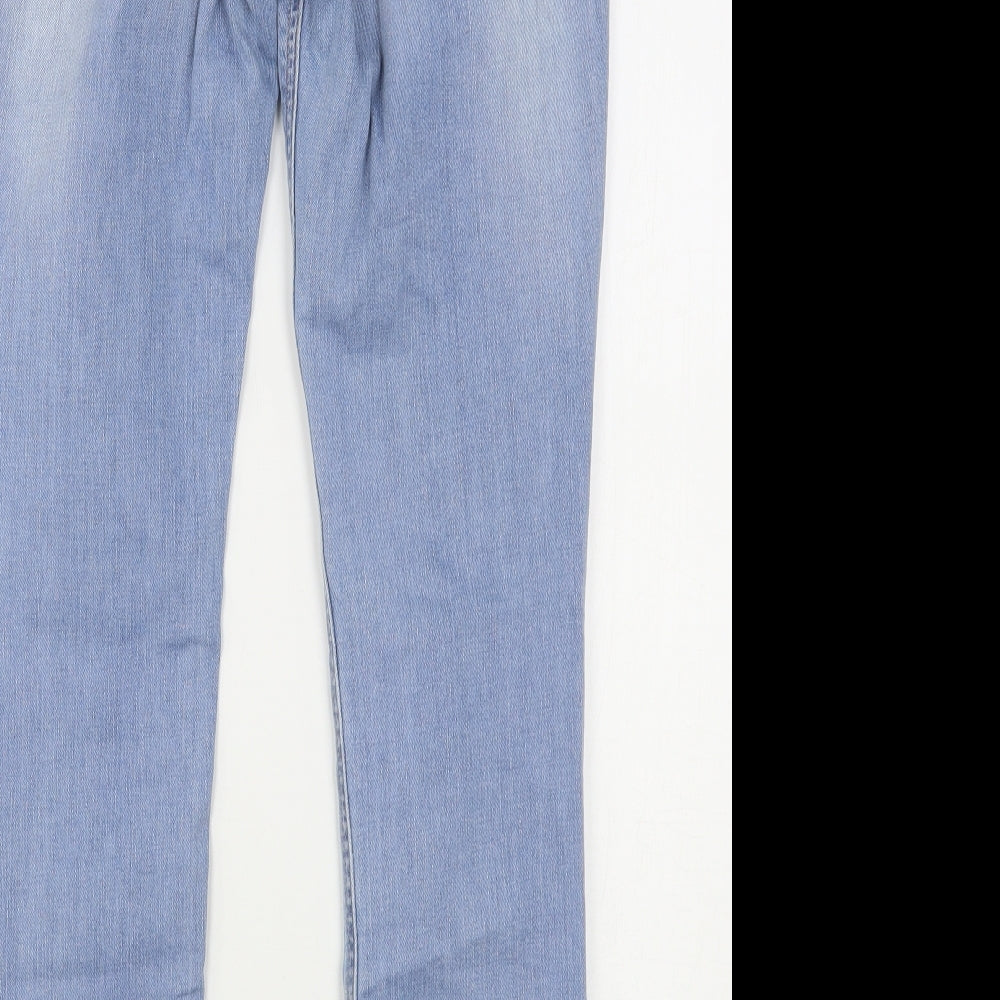 NEXT Womens Blue  Cotton Skinny Jeans Size 12 L28 in Regular