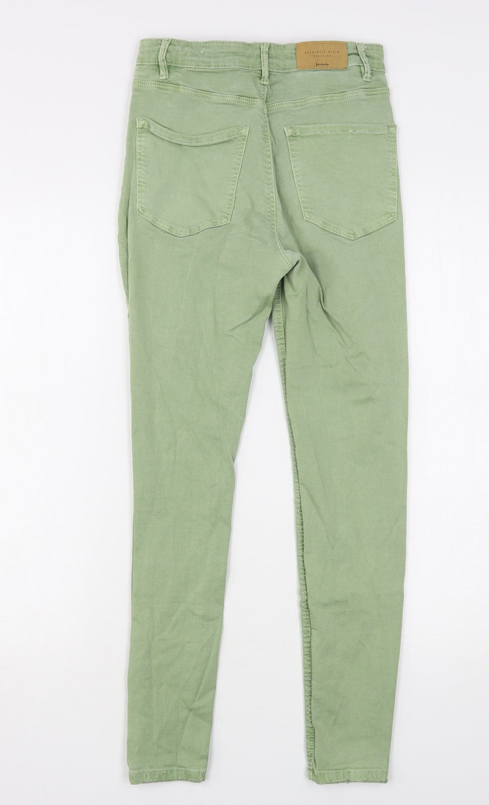 Stradivarius Womens Green  Cotton Skinny Jeans Size 10 L26 in Regular