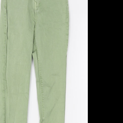 Stradivarius Womens Green  Cotton Skinny Jeans Size 10 L26 in Regular