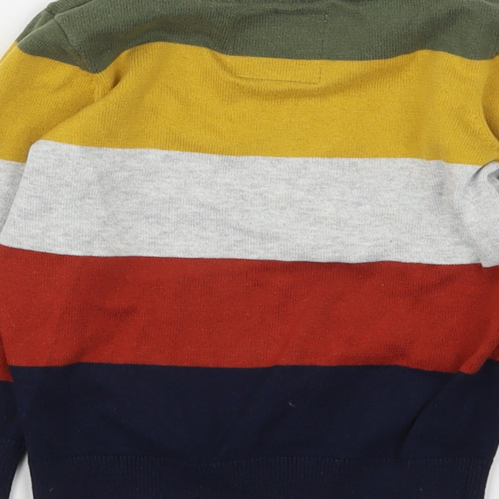 Palomino Boys Multicoloured Round Neck Striped Cotton Pullover Jumper Size 3 Years