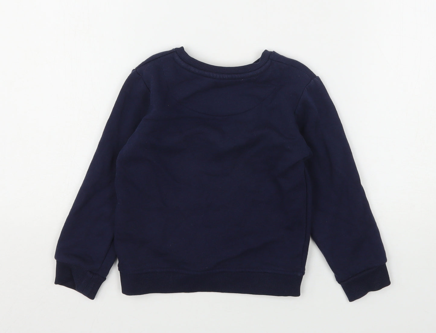 Marks and Spencer Boys Blue Round Neck  Cotton Pullover Jumper Size 2-3 Years   - Batman