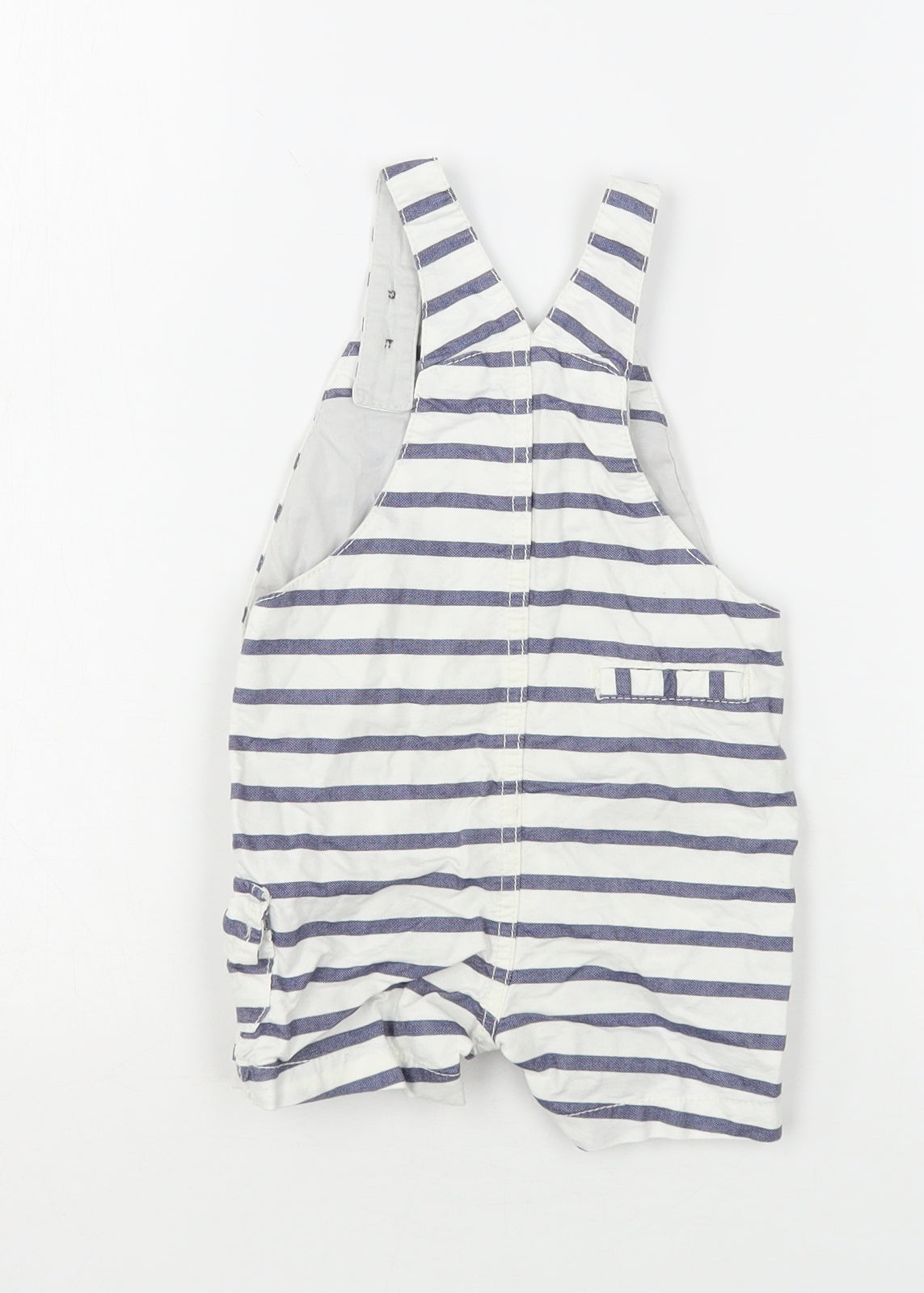 NEXT Boys Multicoloured Striped Cotton Dungaree One-Piece Size 6-9 Months