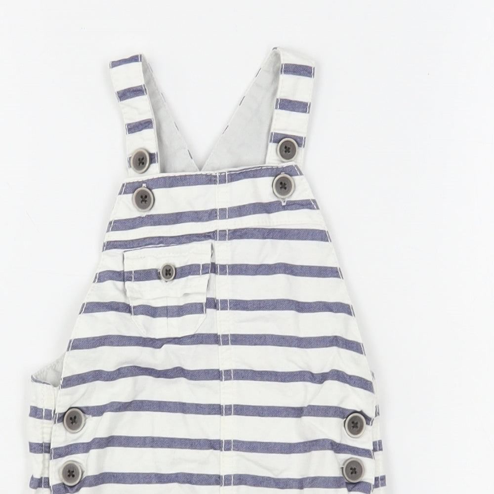 NEXT Boys Multicoloured Striped Cotton Dungaree One-Piece Size 6-9 Months