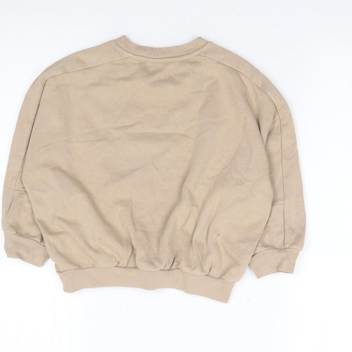 George Boys Beige Crew Neck  Cotton Pullover Jumper Size 4-5 Years  Pullover