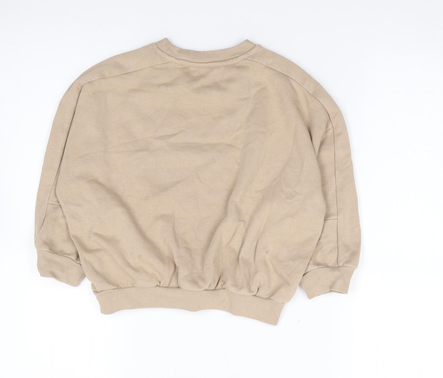 George Boys Beige Crew Neck  Cotton Pullover Jumper Size 4-5 Years  Pullover