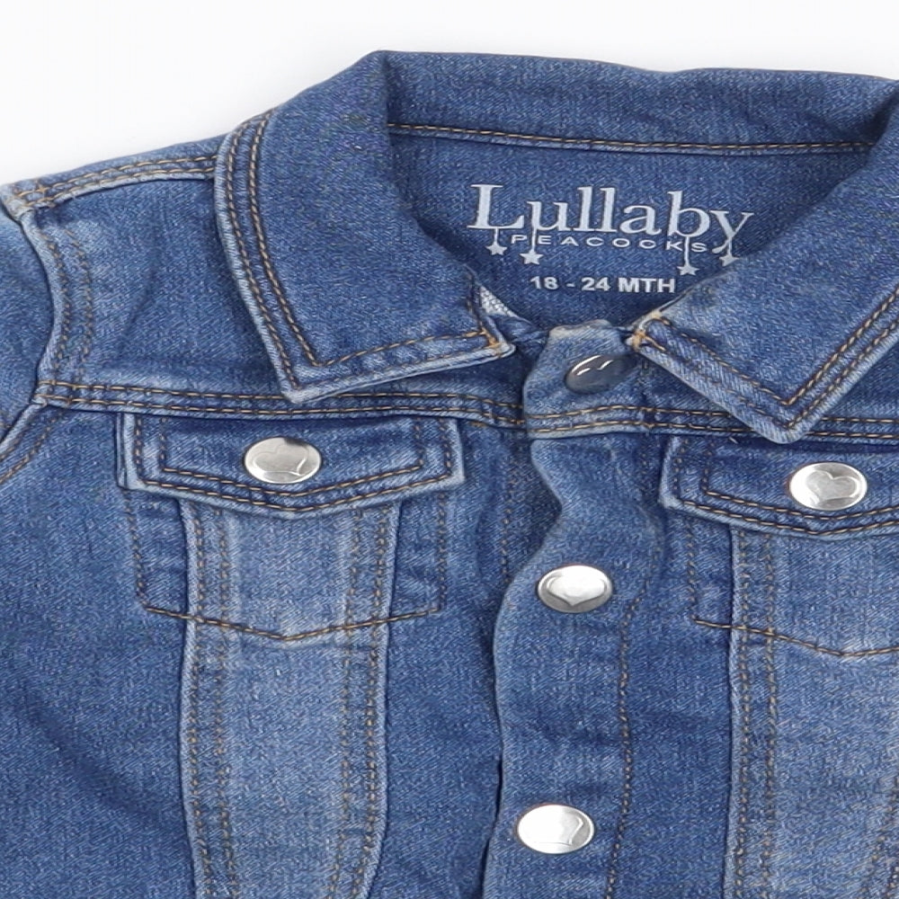 Peacocks Girls Blue   Jacket  Size 18-24 Months   Snap