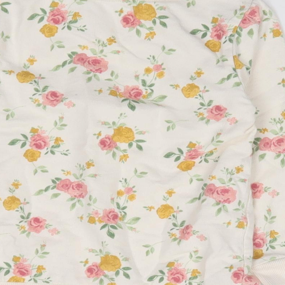 George Girls Ivory Floral 100% Cotton Pullover Jumper Size 18-24 Months  Pullover