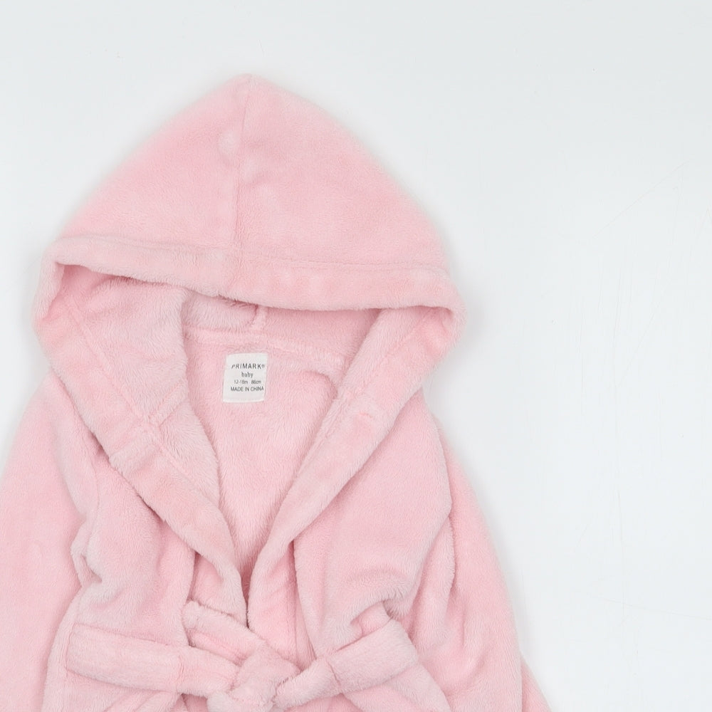 Primark Girls Pink Solid Polyester Robe  Size 12-18 Months