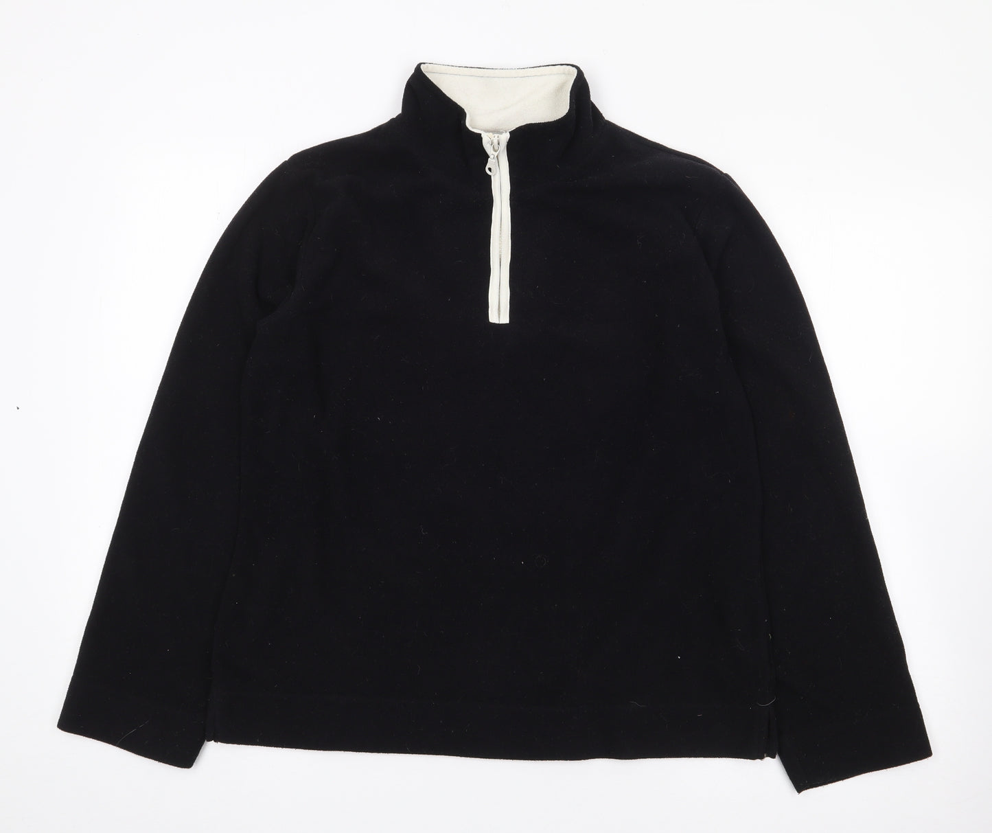 Active Womens Black High Neck  Polyester Pullover Jumper Size 14