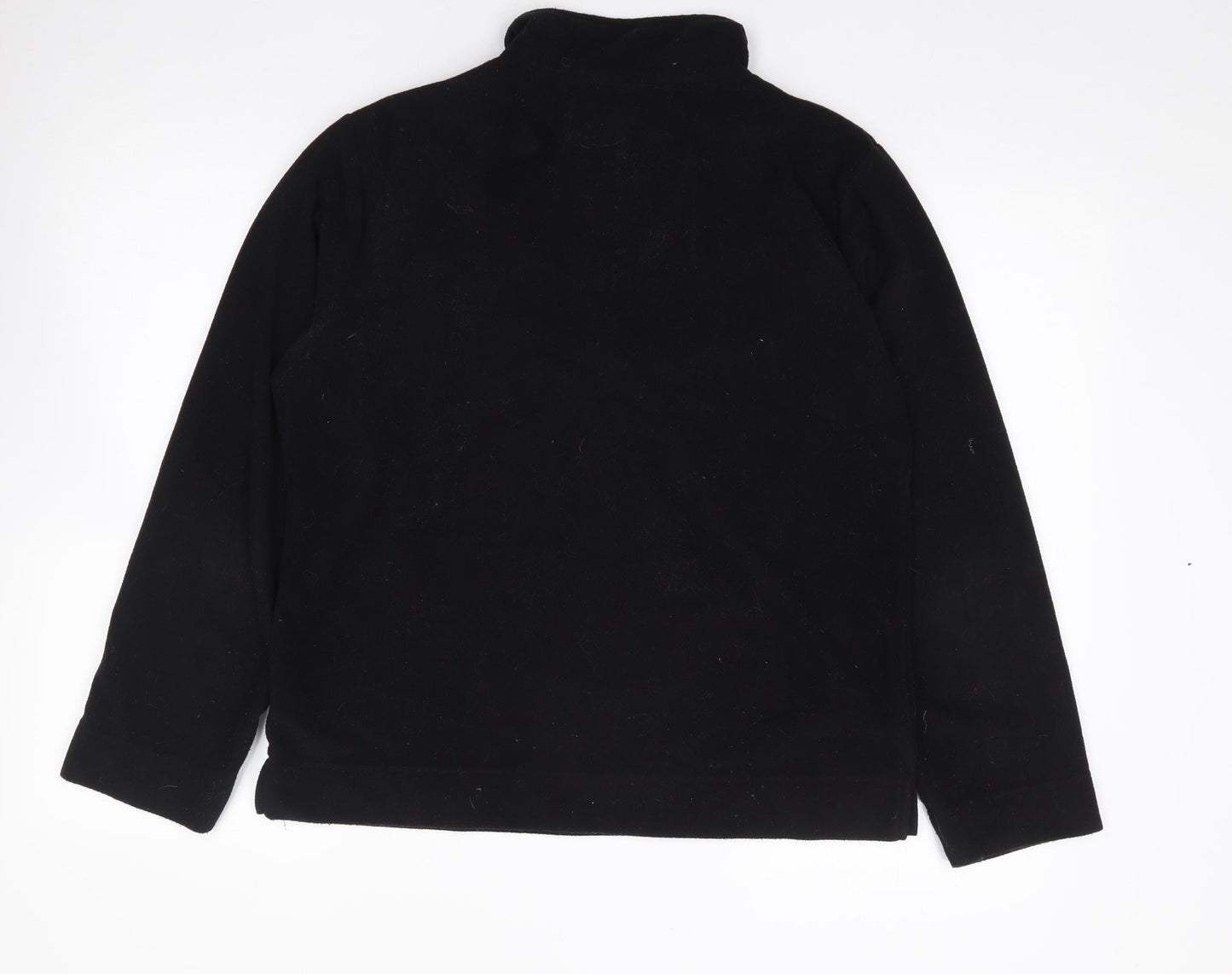 Active Womens Black High Neck  Polyester Pullover Jumper Size 14