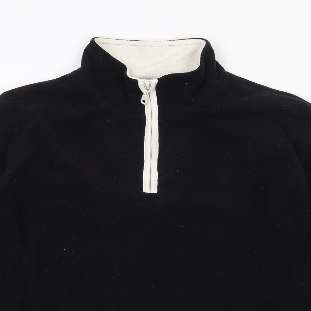 Active Womens Black High Neck  Polyester Pullover Jumper Size 14