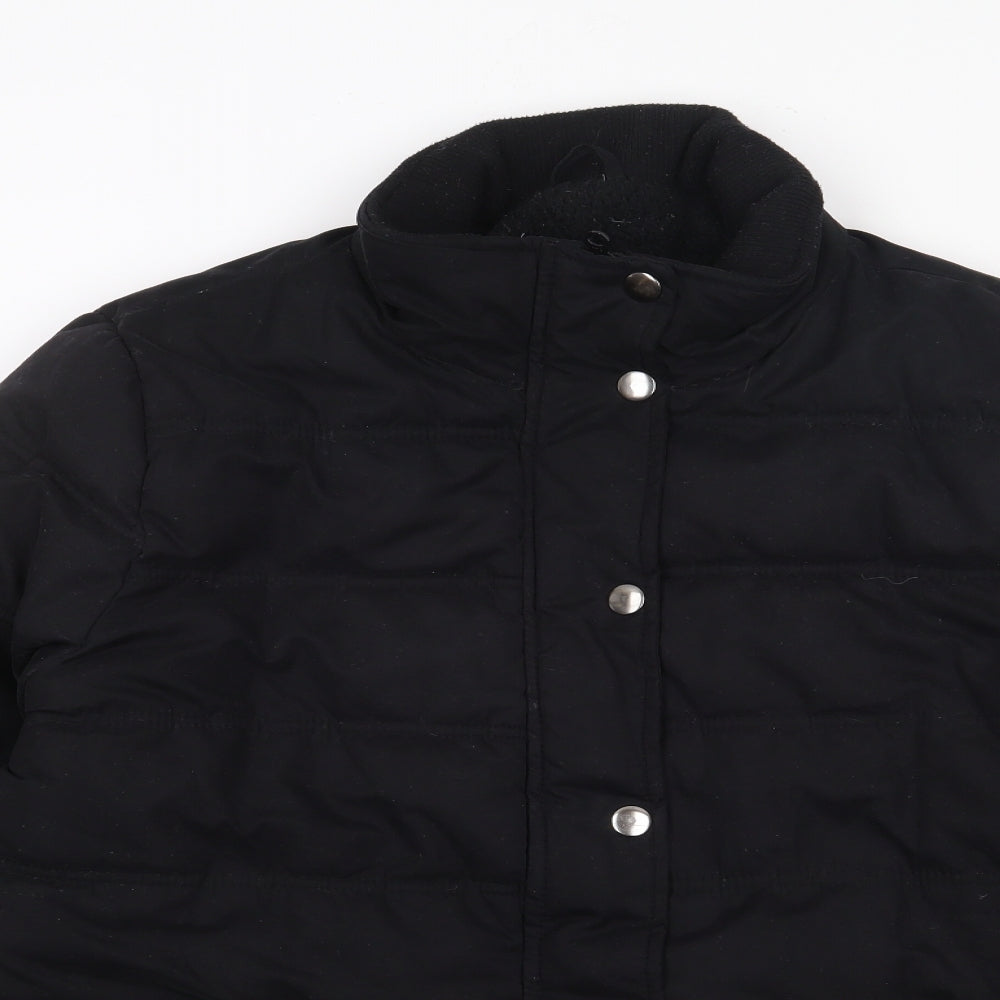 TU Womens Black   Puffer Jacket Coat Size 16  Zip