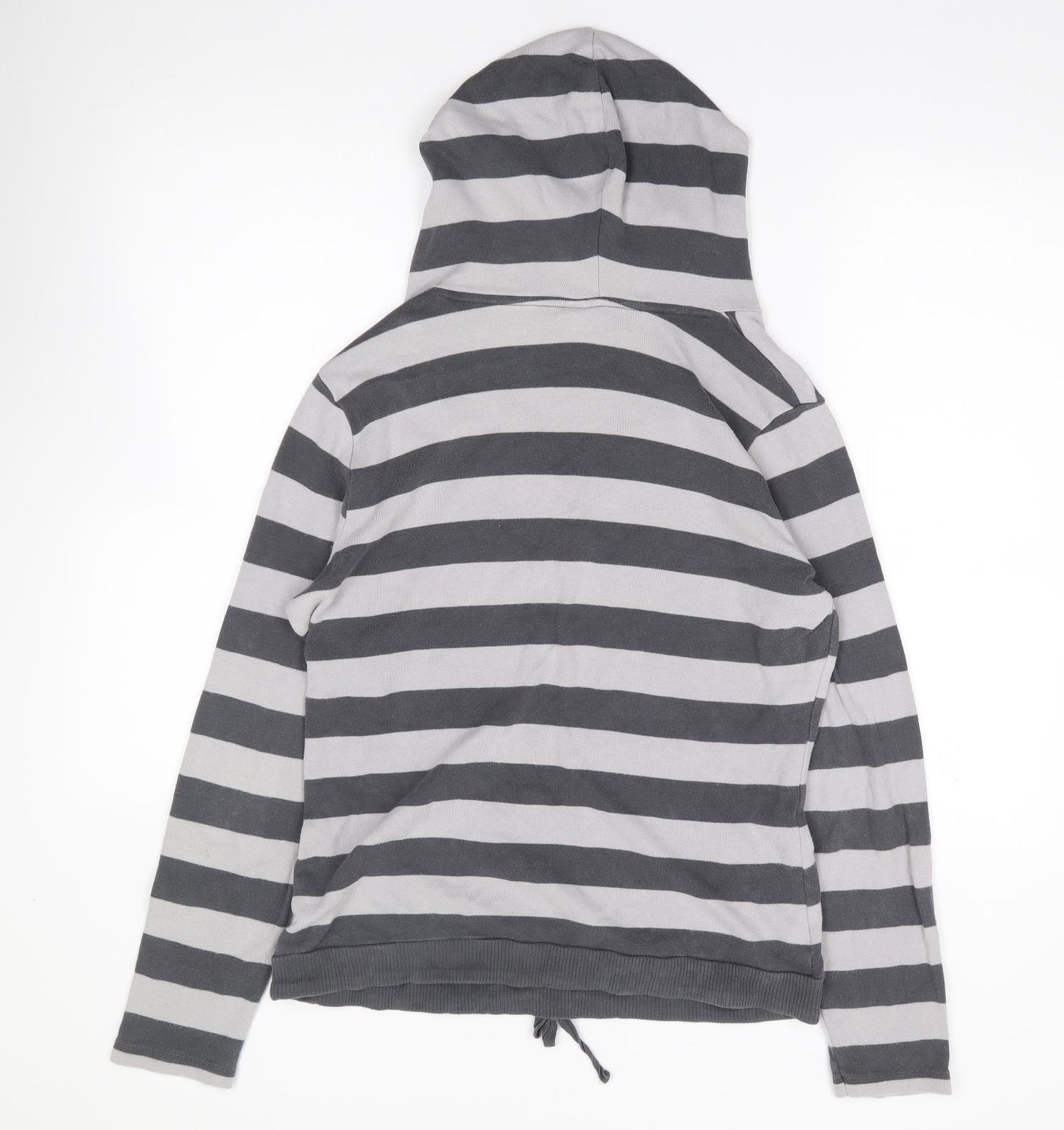 Dorothy Perkins Womens Grey Striped Cotton Pullover Hoodie Size 16  Pullover