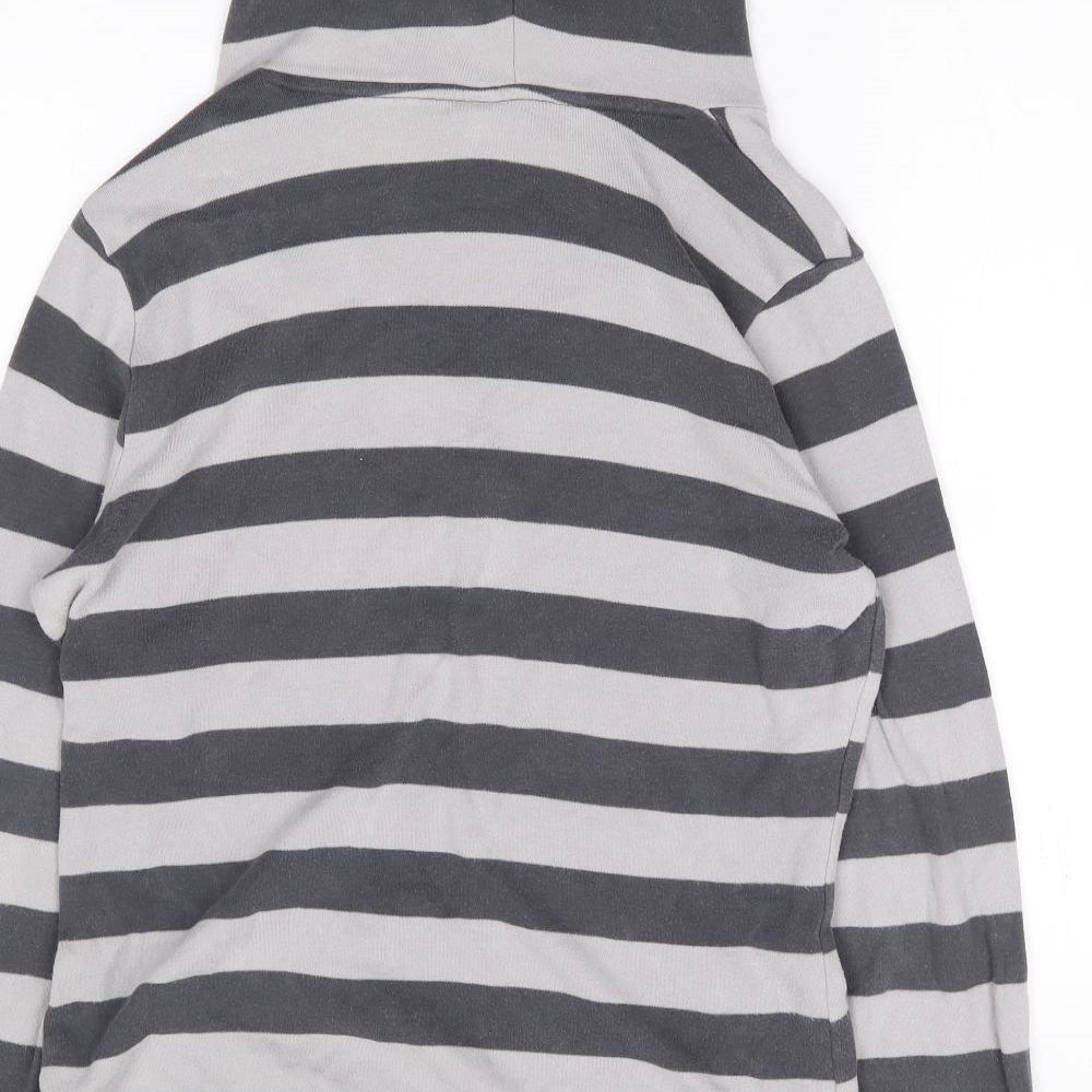 Dorothy Perkins Womens Grey Striped Cotton Pullover Hoodie Size 16  Pullover