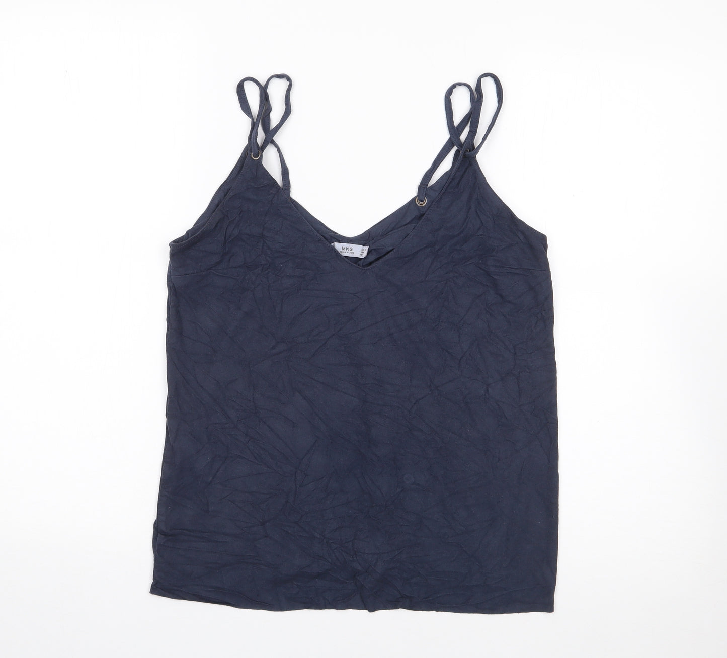 Mango Womens Blue  Polyester Camisole Tank Size M V-Neck