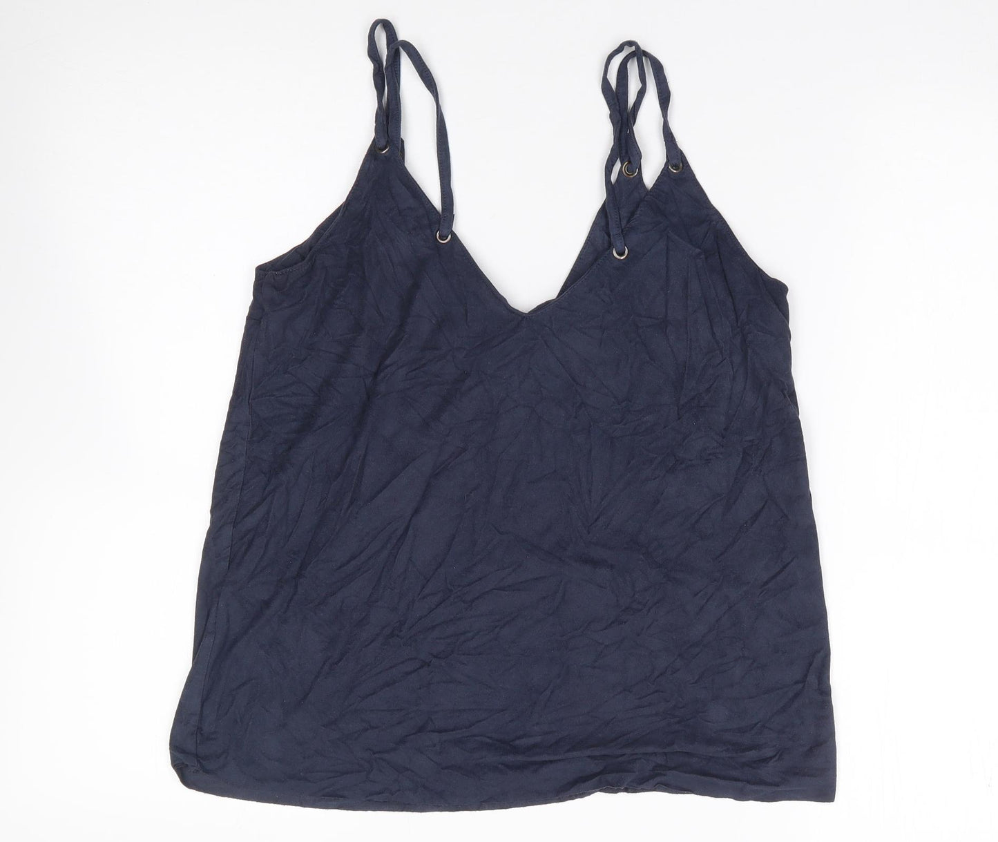 Mango Womens Blue  Polyester Camisole Tank Size M V-Neck