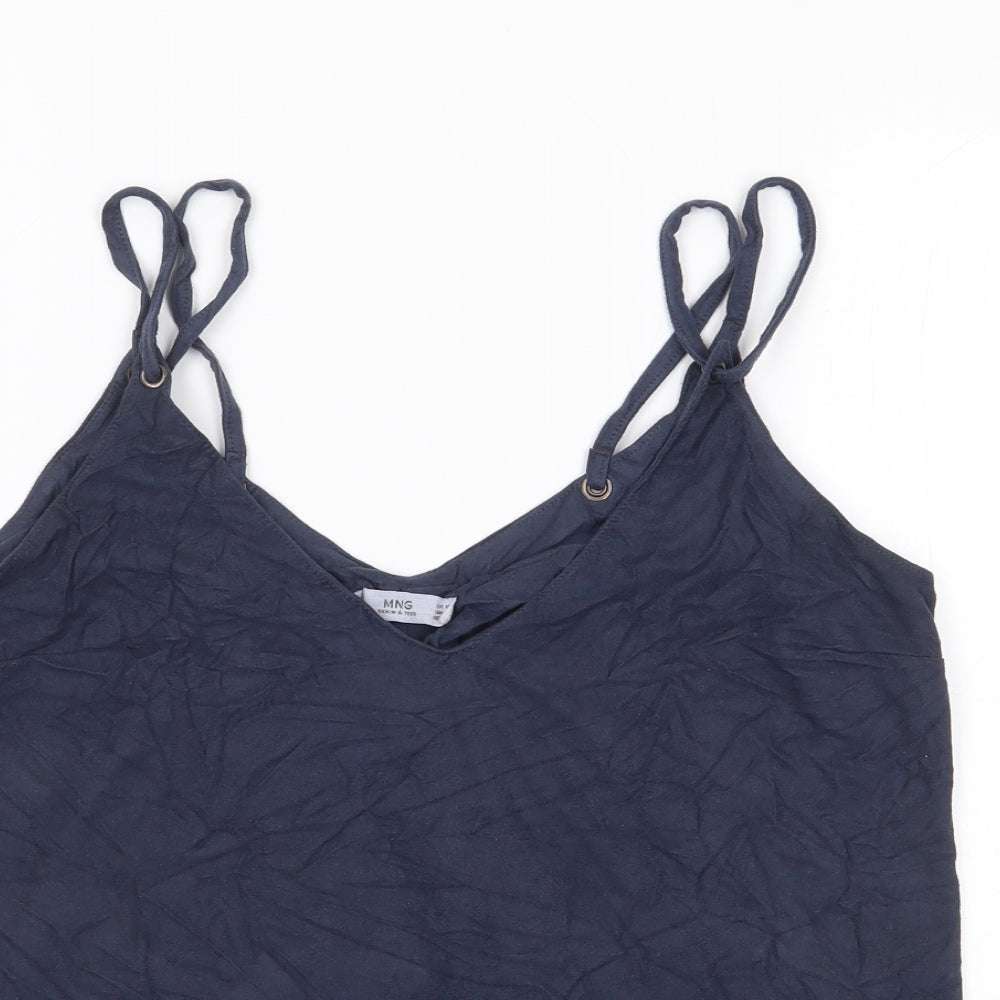 Mango Womens Blue  Polyester Camisole Tank Size M V-Neck