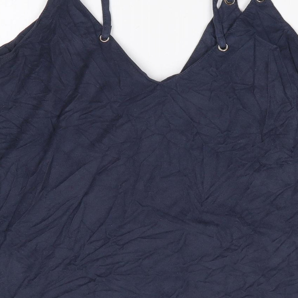 Mango Womens Blue  Polyester Camisole Tank Size M V-Neck