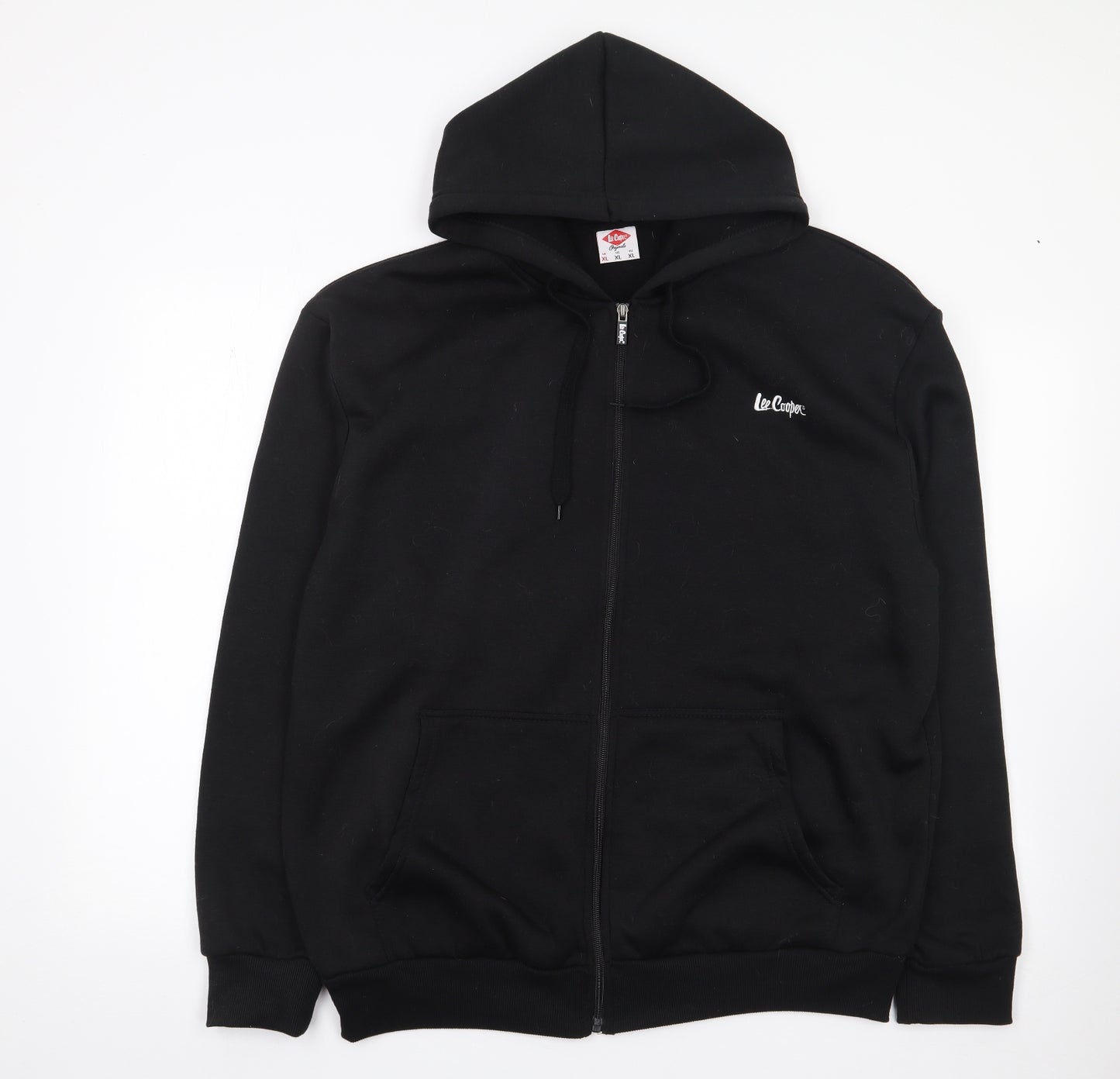 Lee Cooper Mens Black  Polyester Full Zip Hoodie Size XL