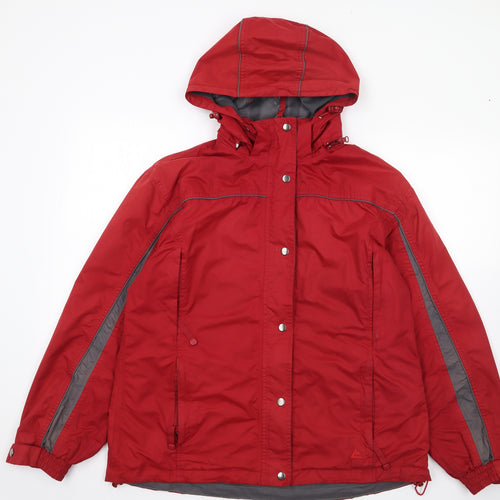 One Valley Womens Red   Rain Coat Coat Size M  Zip