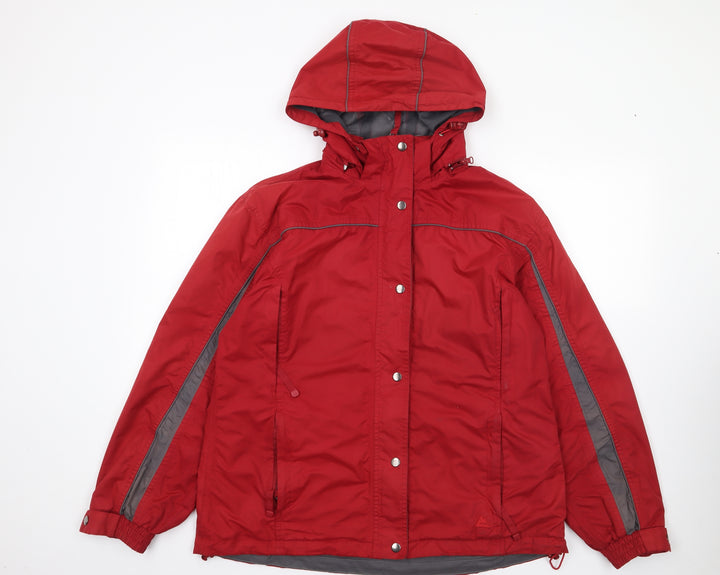 One Valley Womens Red Rain Coat Coat Size M Zip