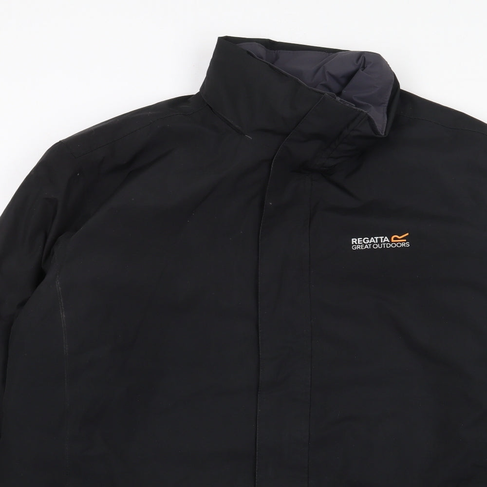 Regatta Mens Black   Rain Coat Coat Size L  Zip