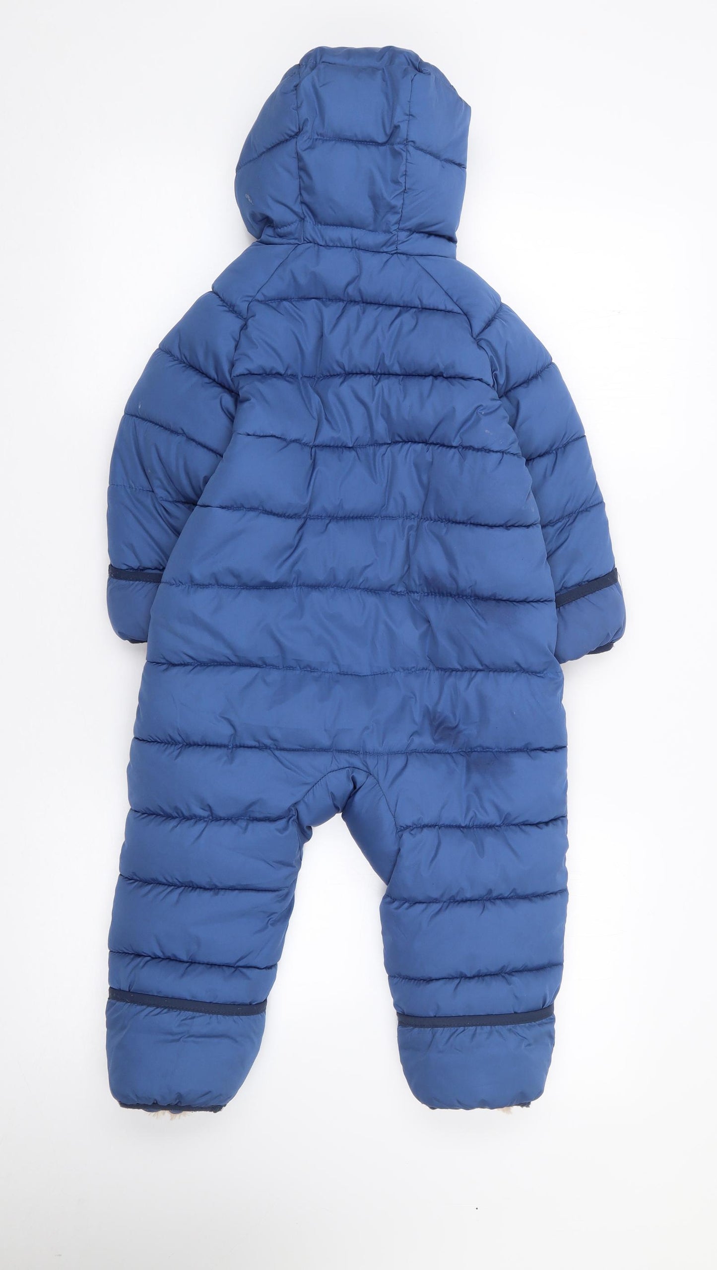 Lily & Dan Boys Blue   Puffer Jacket Snowsuit Size 12-18 Months   Zip