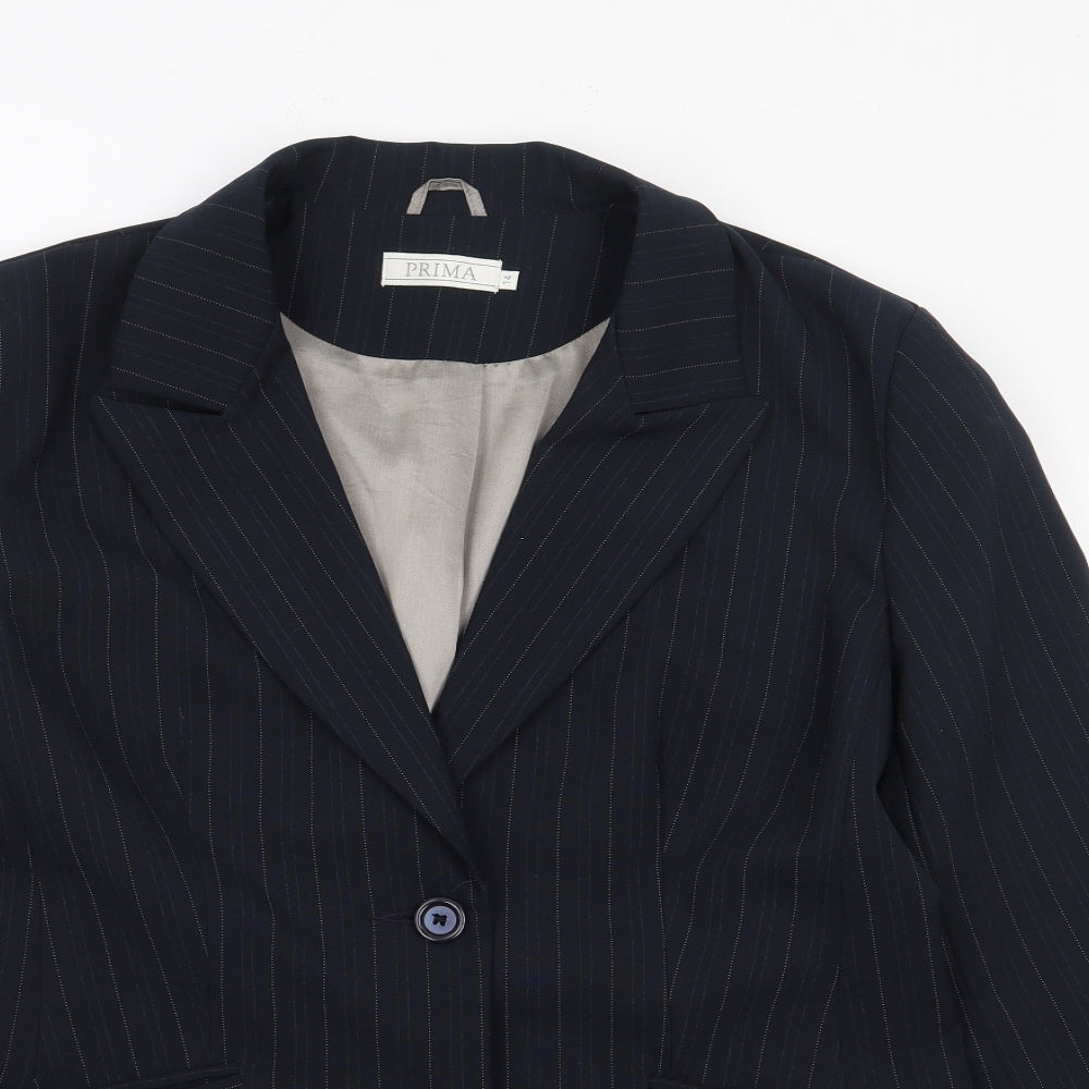 Prima Womens Blue   Jacket Blazer Size 14  Button