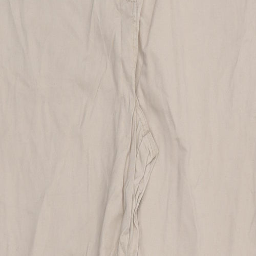 Red Herring Womens Beige  Cotton Chino Trousers Size 14 L28 in Regular Zip