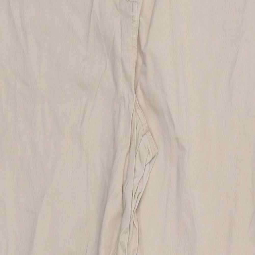 Red Herring Womens Beige  Cotton Chino Trousers Size 14 L28 in Regular Zip