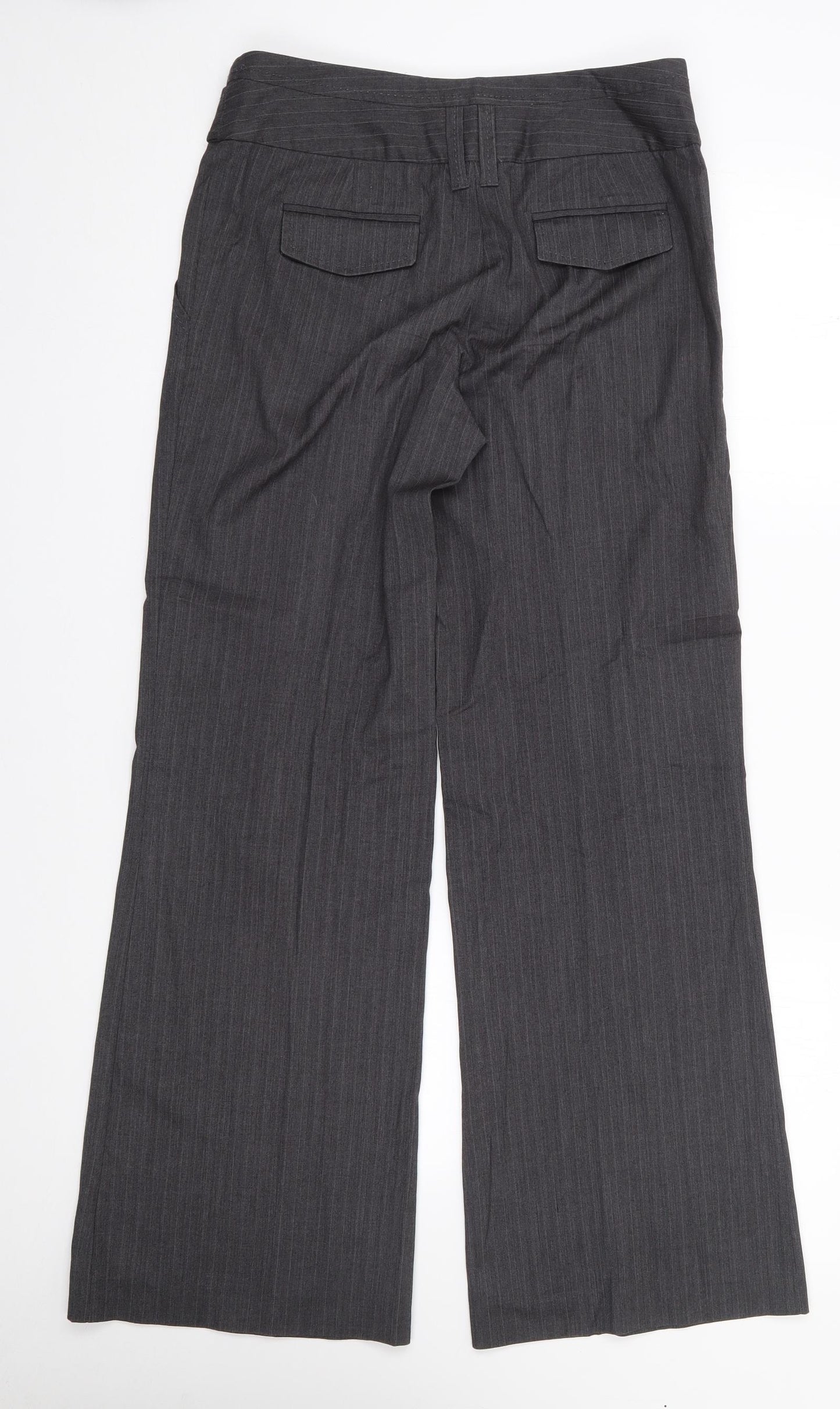 New Look Womens Grey  Polyester Trousers  Size 8 L29 in Regular Zip