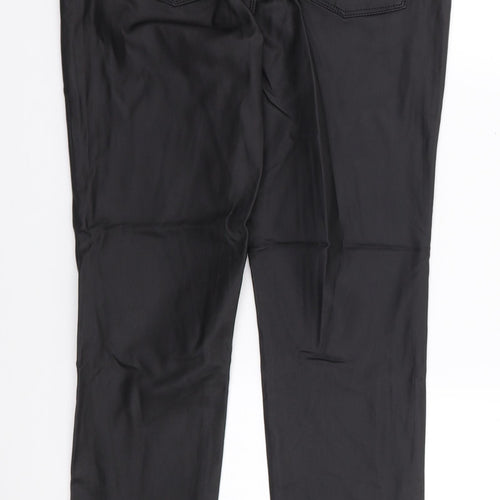 Preworn Womens Black  Polyester Jegging Trousers Size S L28 in Regular Zip - Leather Look