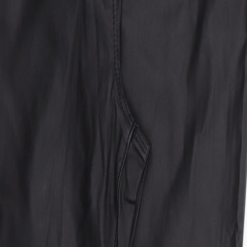 Preworn Womens Black  Polyester Jegging Trousers Size S L28 in Regular Zip - Leather Look