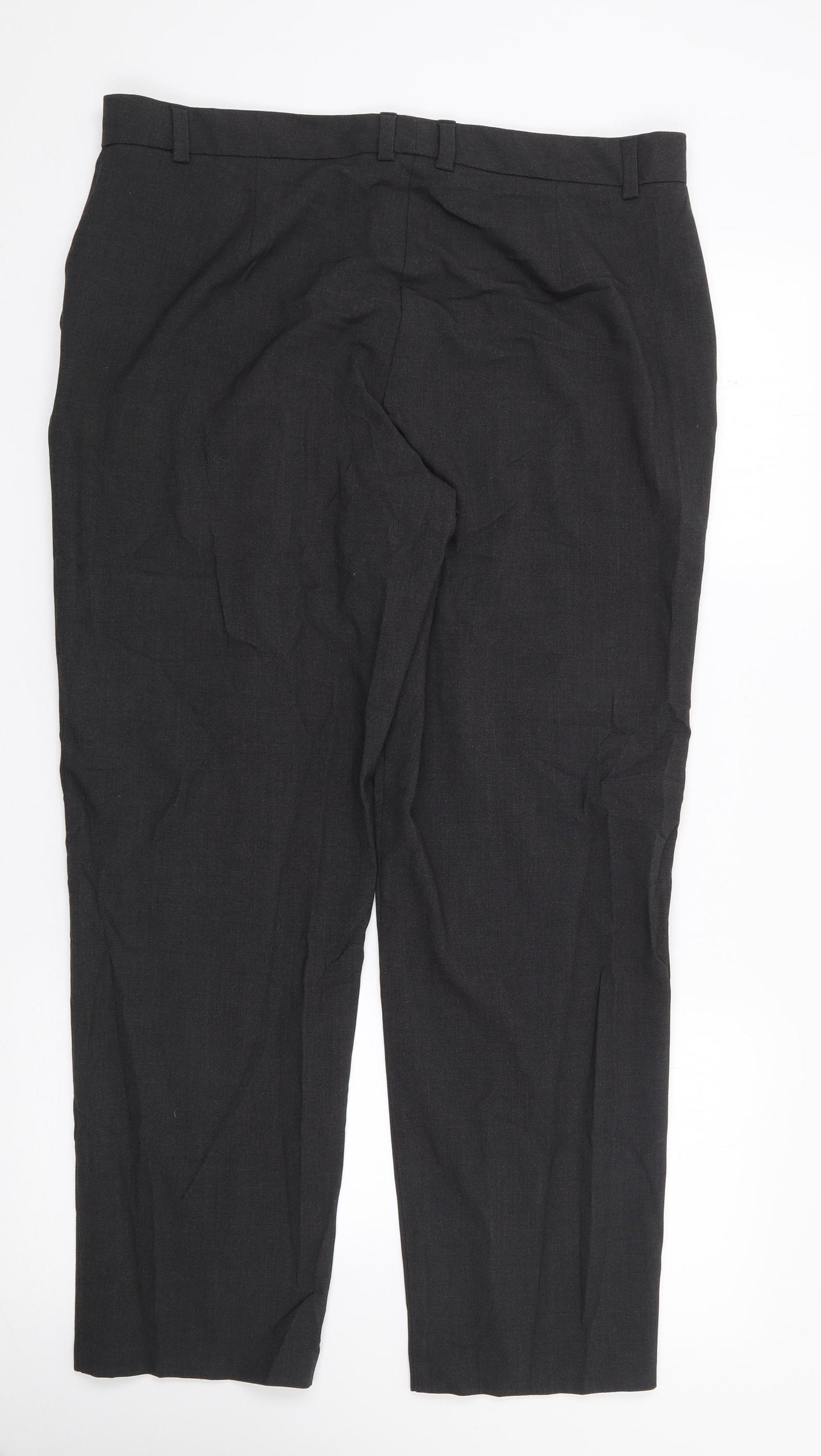 Marks and Spencer Womens Grey  Polyester Trousers  Size 16 L25 in Regular Zip